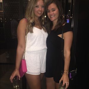 White beaded “bachelorette” romper